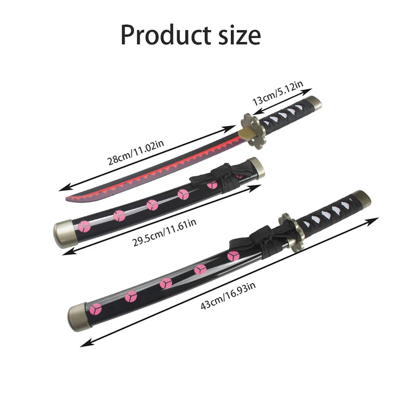 40Cm Anime Katanas Plastic Sword Real Size Japanese Samurai Sabre Original Blade Cosplay Props Toy Gift
