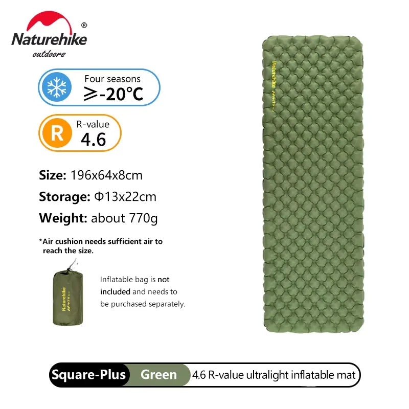 Naturehike Inflatable Mat Ultralight 5.8 High R Value Warm Sleeping Pad Portable Outdoor Camping Tent Single Moisture-proof Mats