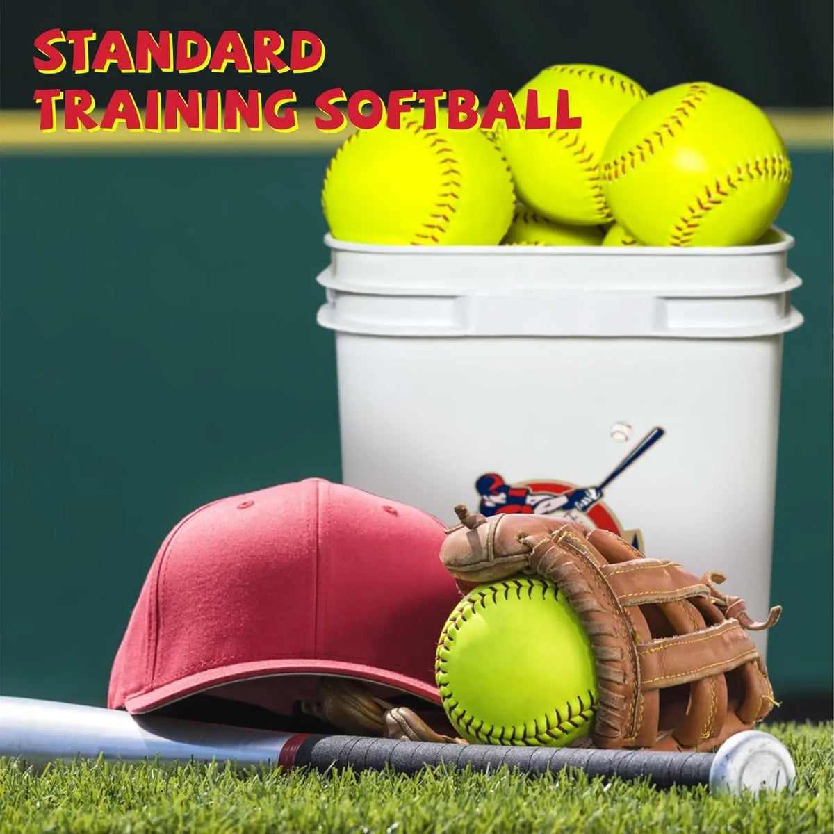 11 Inch Bucket of 16 Softballs - Training Fastpitch Softballs for Girls - Solid Cork Center - Premium Durability (Bucket Packaging)