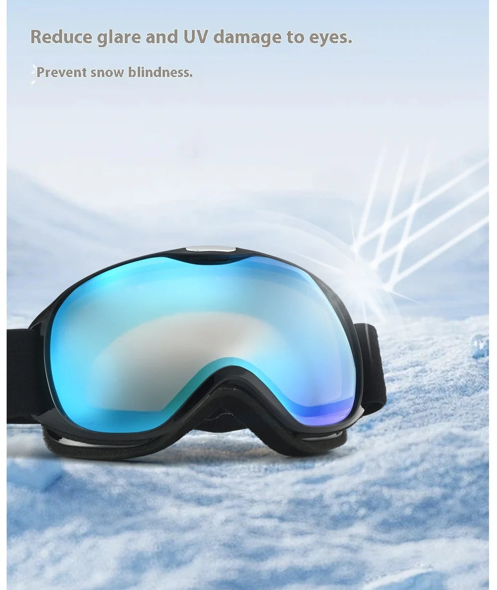 JSJM New Photochromic Kids Ski Goggles Anti-fog Children Snowboard Goggles Double UV400 Skiing Mask Glasses Outdoor Snow Eyewear