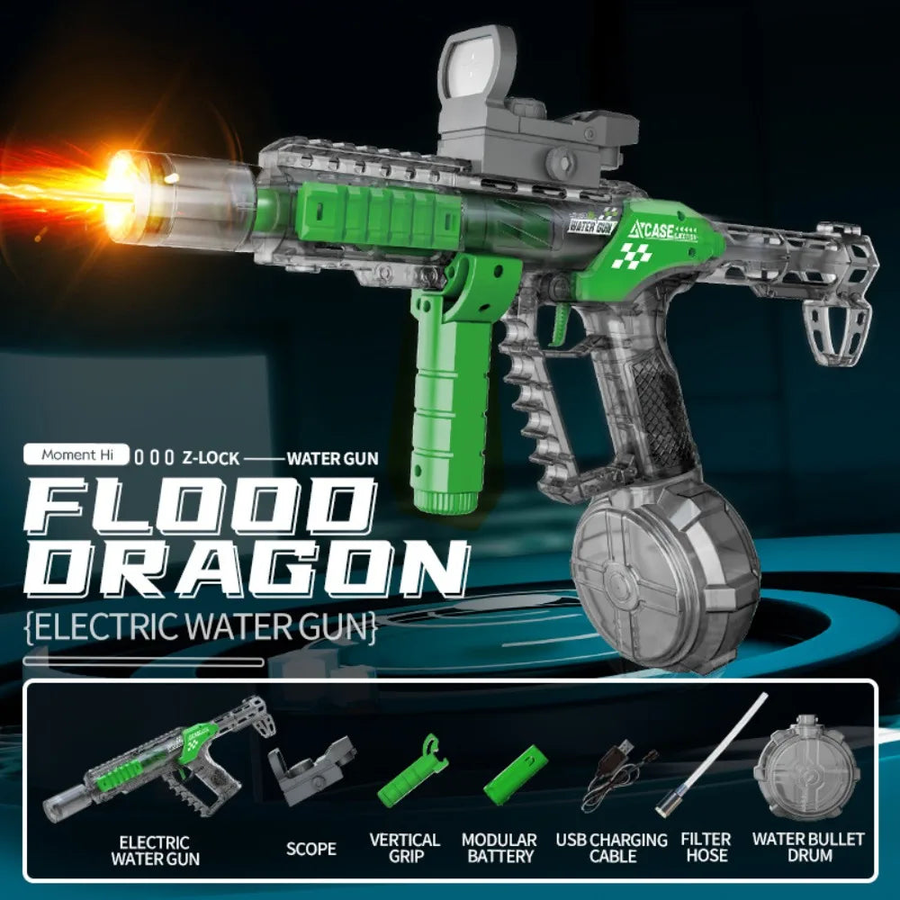 Electric Function SLR Water Gun Toy High Pressure Long-range Water Pistol Summer Outdoor Pool Water Shooting Games