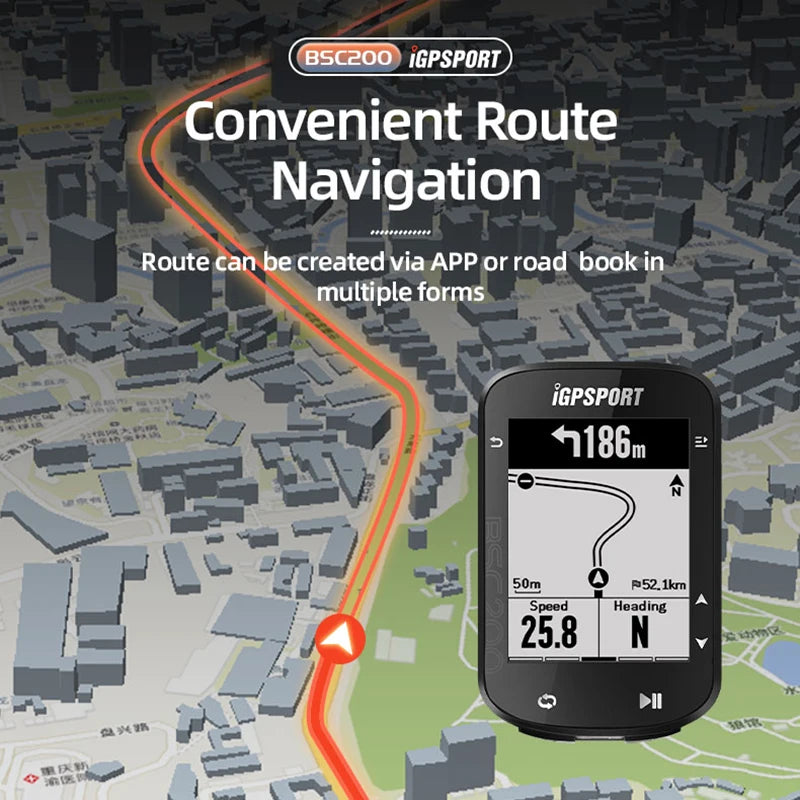 Wireless Bicycle Computer GPS IGPSPORT BSC200 BSC 200 Bike Speedometer Cycling Odometer 2.5in ANT+ APP Sync Slope Altitude