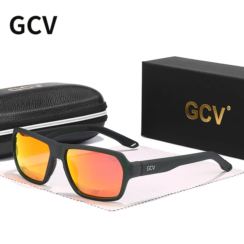 GCV Brand Professional Fishing Driving Cycling   Sports Goggles Polarized Sunglasses Square Rectangle Men Women UNISEX TR90