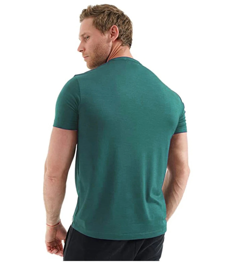 100% Superfine Merino Wool T Shirt Mens Base Layer Shirt Merino Wool Wicking Breathable Quick Dry Anti-Odor +Merino Wool Socks