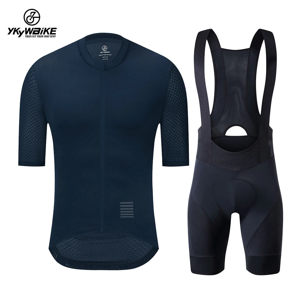 YKYWBIKE Cycling Jersey Set classic MTB Cycling Bib Shorts Kit Reflective Custom Bike Clothes Bicycle Clothing Maillot