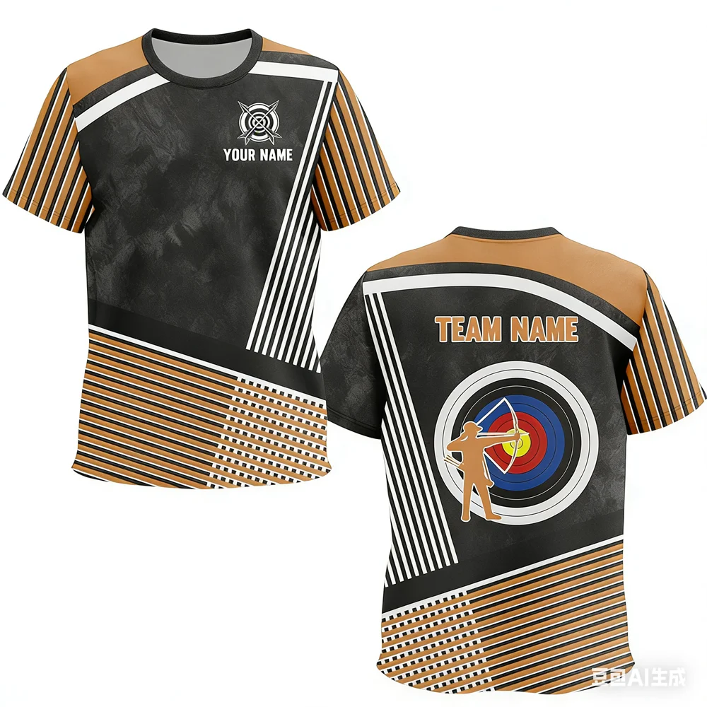 3D Custom Name Print Archery Sports Men's T-shirts Personalized Archery Club Team Member T Shirt Fashion Loose Short Sleeve Tops