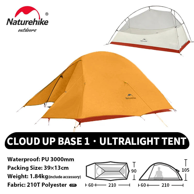 Naturehike Cloud Up 1 2 3 Person Camping Tent Ultralight Waterproof Trekking Tents Hiking Backpacking Shelter Tent Travel Tent
