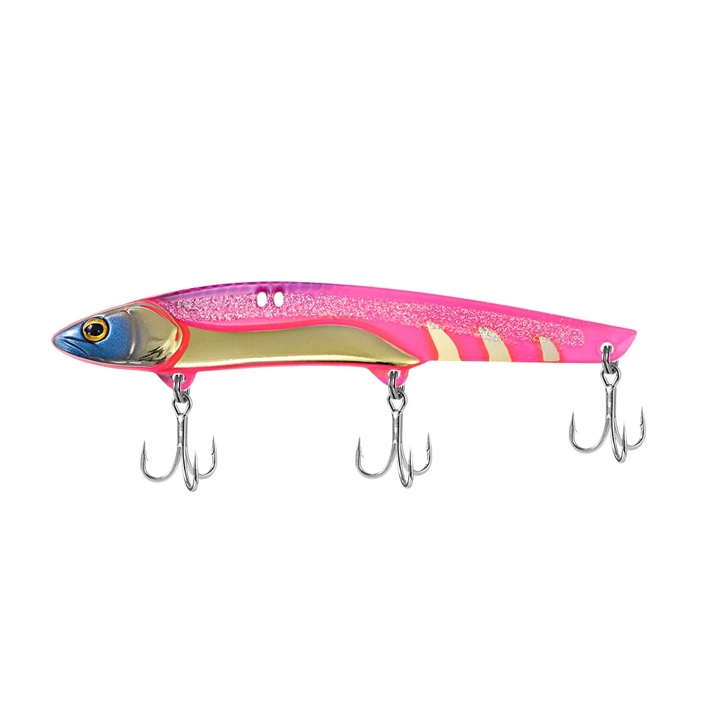 JIGGING PRO  Metal VIB Fishing Lure 107mm 36g Long Cast Three Hooks Spinner Spoon Sea Fishing Hard Baits For Bass Metal Jigging