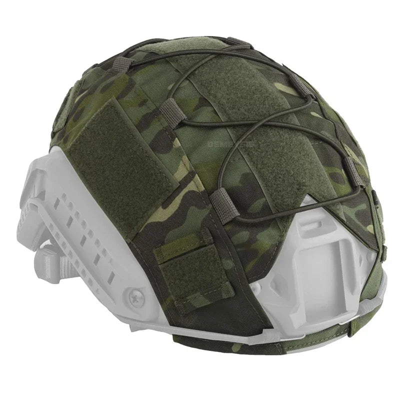 Airsoft Helmet Cover Camouflage Tactical FAST Helmet Cloth Hunting Shooting Helmet Accessories with Elastic Cord