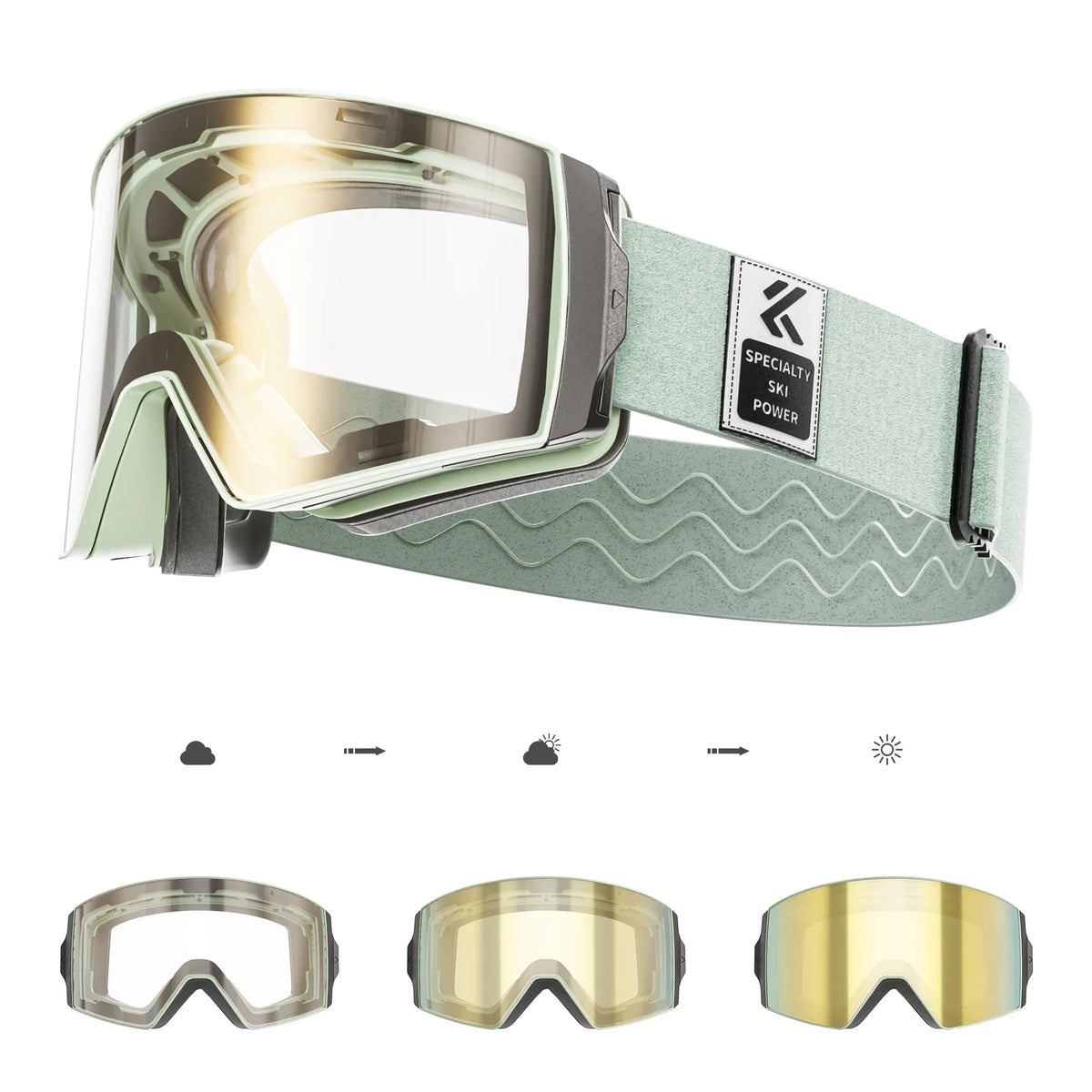 Kapvoe Photochromic Ski Goggle Snowboard Anti-Fog Mask for Men Women Eyewear Kit UV400 Protection Snow Glasses Snowmobile Winter