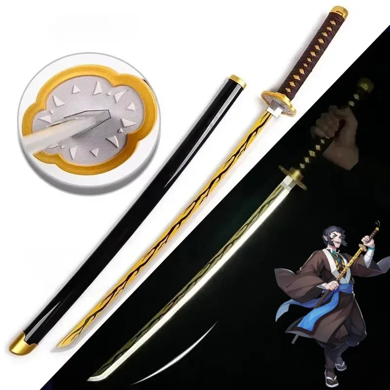 104cm Bright Katana LED Light Sword Kimetsu No Yaiba Anime Cosplay Prop Real Size Japanese Katana Samurai Sabre Demon Slayer