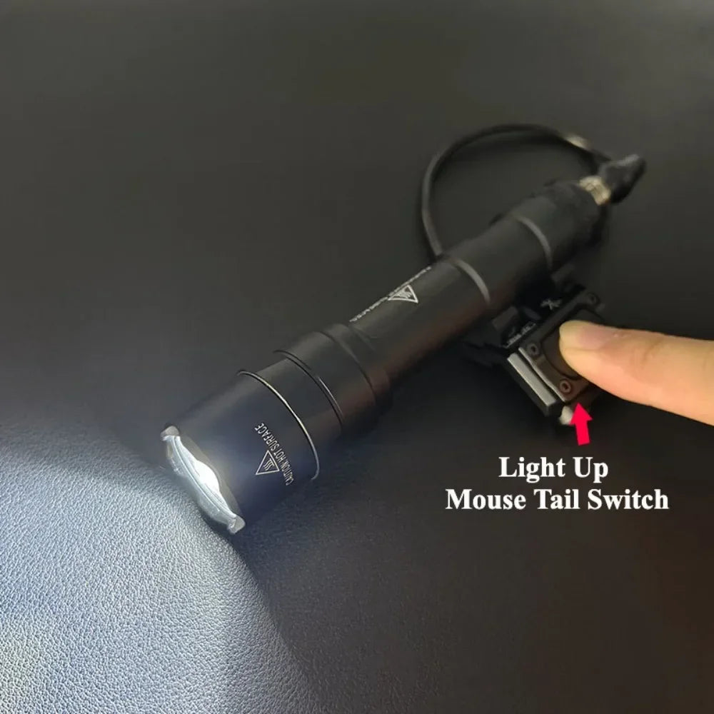 M300B M600B Upgrade Tactical LED Flashlight Gun Light Scout Strobe Fit 20mm Rail with Switch for Outdoor Hunting