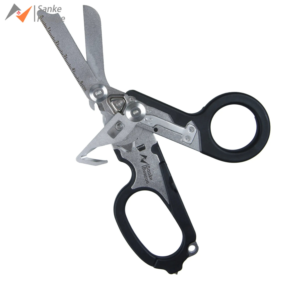 Sanke Rescue Trauma Shears Emergency Scissors Tool Stainless Steel Foldable Trauma Shears with Strap Cutter Glass Breaker EDC