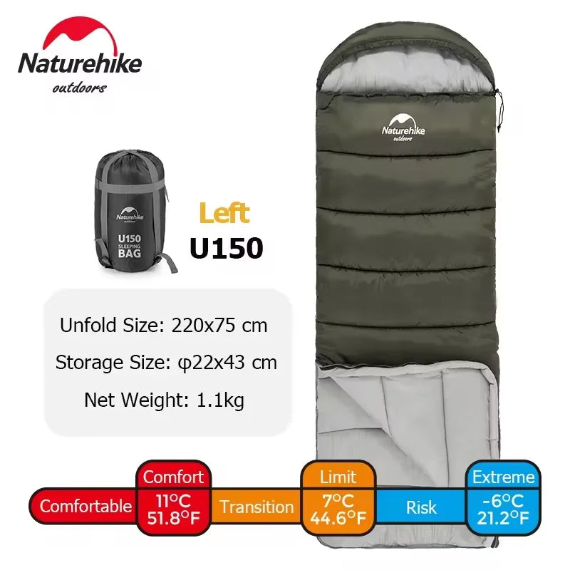 Naturehike Sleeping Bag Ultralight Camping Accsesorios Winter Outdoor Waterproof Envelope Sleeping Bag Hiking Travel U350