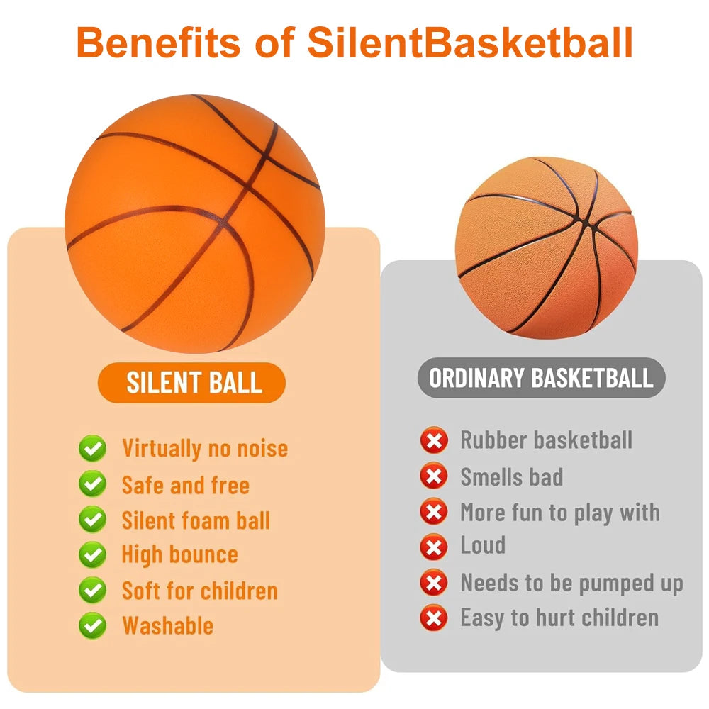 Indoor Silent Basketball Kids Foam Basketball Bouncing No Noise Squeezable Mute Ball Lightweight Sports Toy Ball