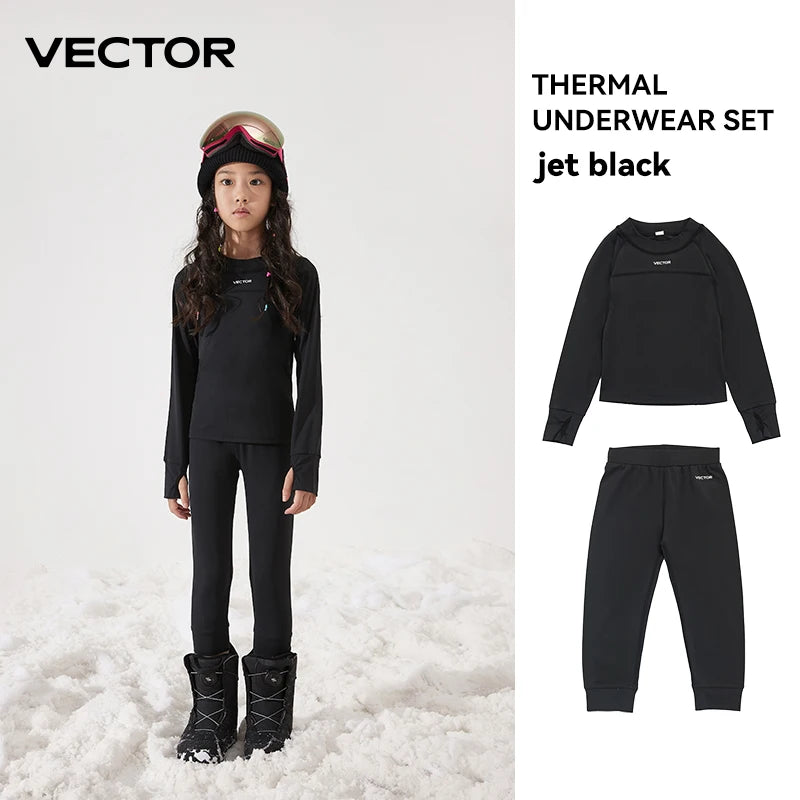 VECTOR Children's Ultra Soft Winter Quick Dry Base Layering Set Microfiber Fleece Thermal Underwear Long Johns Set Clothes