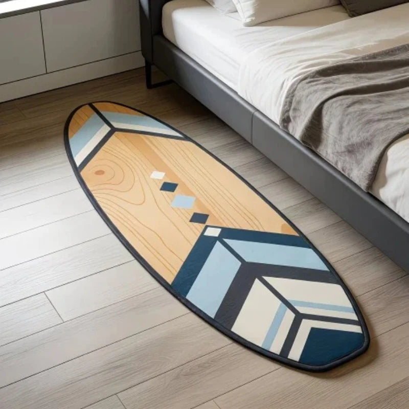 Surfboard Shape Bedside Floor Mat Creativity Carpets for Living Room Thick Plush Bedroom Decor Carpet Fluffy Soft Cloakroom Rug