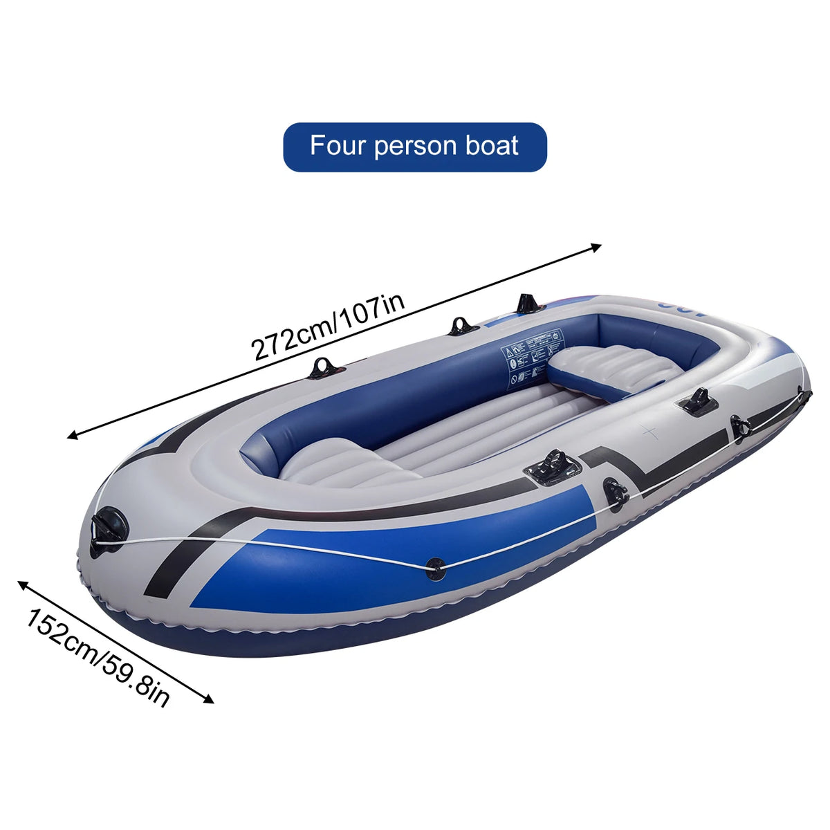 1PC Inflatable Boat, Swimming Pool Lake Float Raft for Adults, Portable Fishing Boat Raft for Lake with Oars Hand Pump