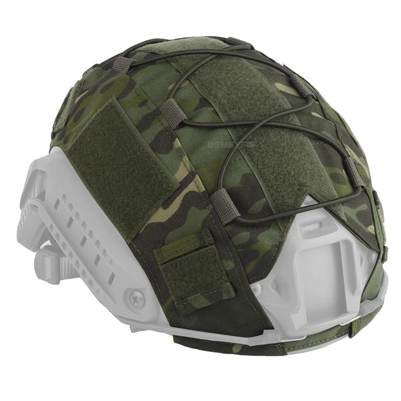 Airsoft Helmet Cover Camouflage Tactical FAST Helmet Cloth Hunting Shooting Helmet Accessories with Elastic Cord