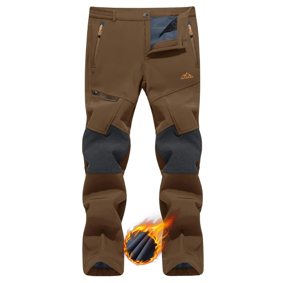 TACVASEN Winter Thicken Fleece Hiking Pants Men Warm Thermal Pants Windproof Outdoor Fishing Camping Mountain Ski Pants Trousers