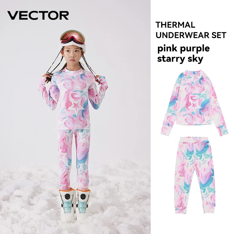 VECTOR Children's Ultra Soft Winter Quick Dry Base Layering Set Microfiber Fleece Thermal Underwear Long Johns Set Clothes