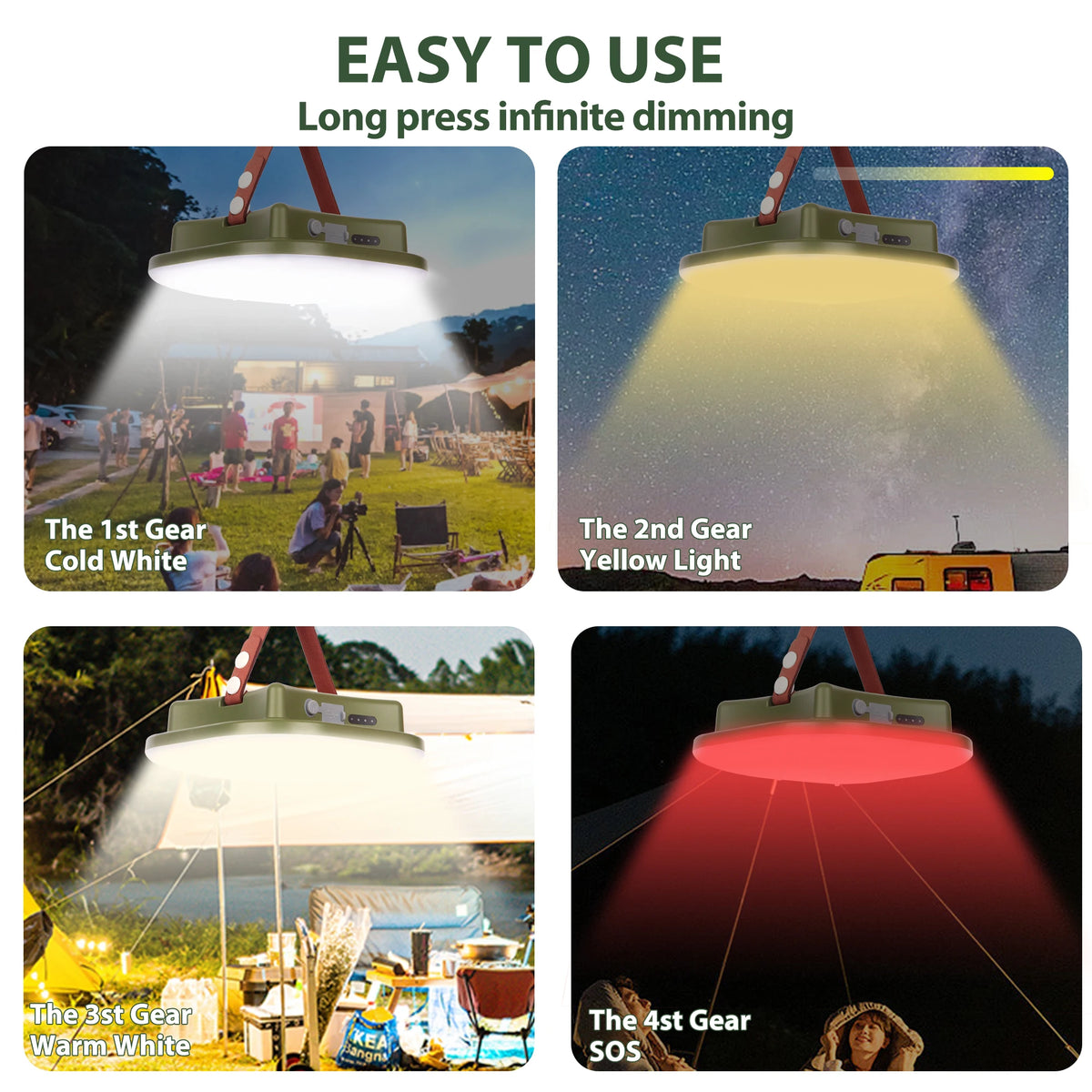 MOSLIGHTING13500maH LED Charging Camping Light With Magnet Portable Torch Fashion Tent Lamp Work Maintenance Emergency Lighting