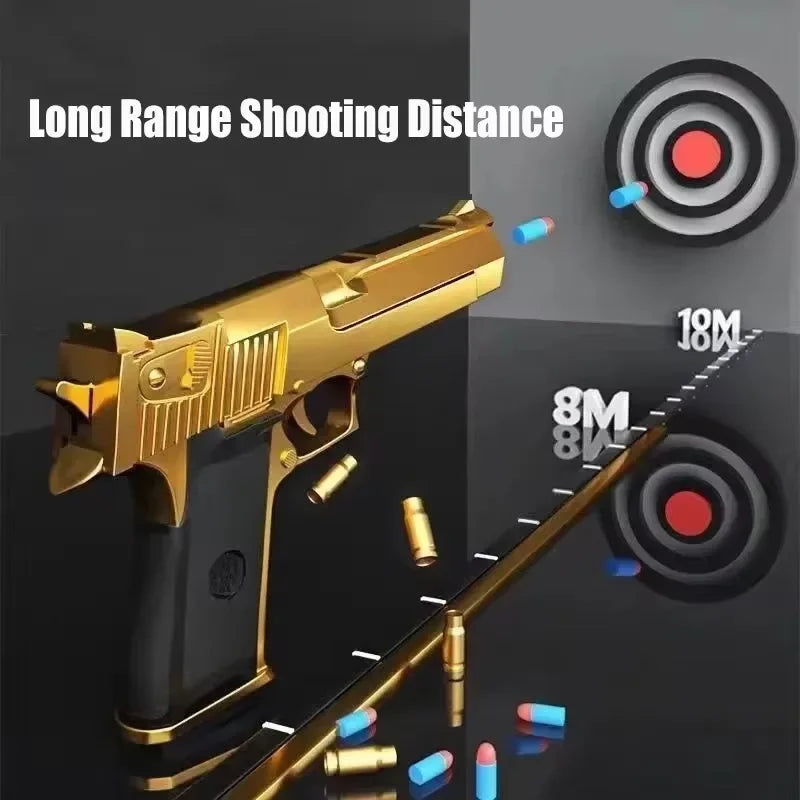 ZZ Powerful Desert Eagle Toy Gun Shell Airsoft Pistol Soft Foam Bullet Outdoor CS Paintball for Shooting Game Birthday Gift