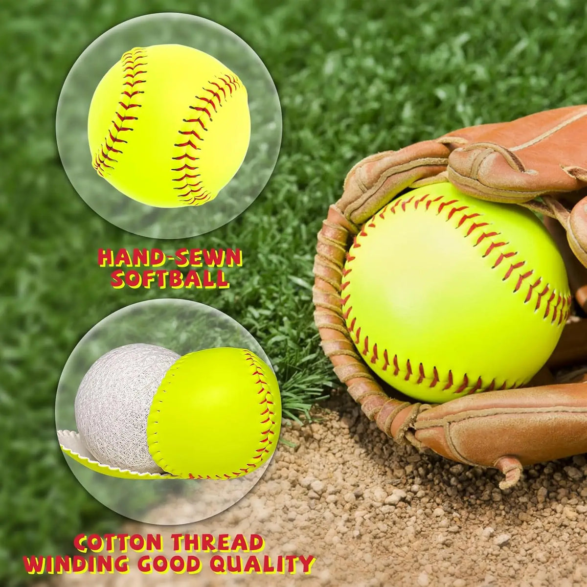 11 Inch Bucket of 16 Softballs - Training Fastpitch Softballs for Girls - Solid Cork Center - Premium Durability (Bucket Packaging)