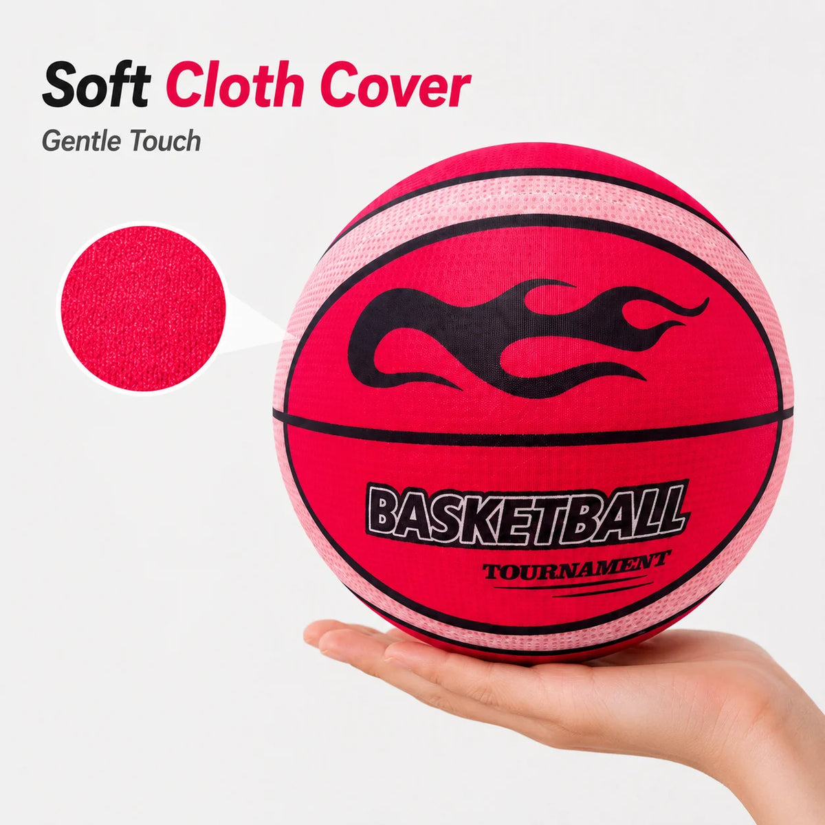 Soft Cloth Cover Indoor Basketball Training Ball Quiet Practice Ball for Kids Adults Home Apartment