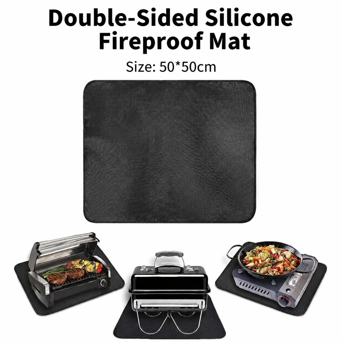 Heat Resistant Grill Mats for Outdoor Grill to Protect Your Prep Table and Outdoor Grill Table - Fire Proof & Water Proof & Oil