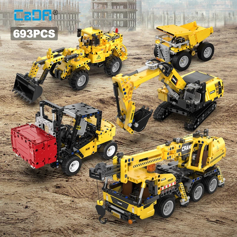 Cada 693Pcs City WheelLoader Car Heavy Mining Truck Building Blocks DIY Engineering Excavator Bricks Toy For Kids Gift