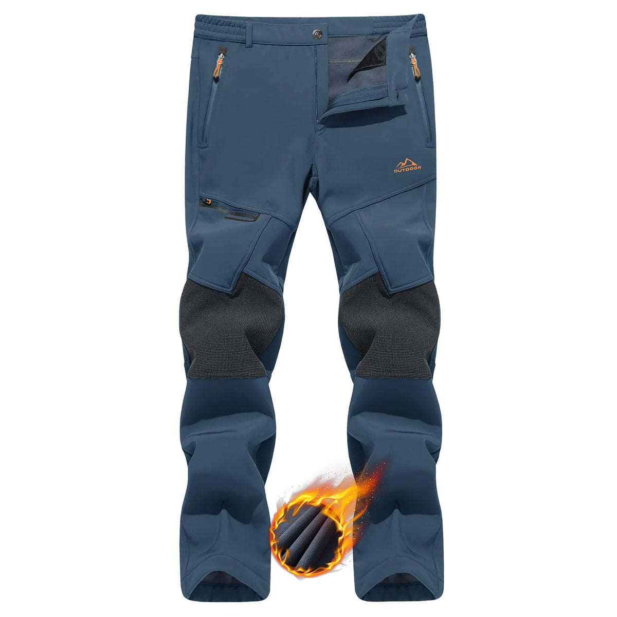 TACVASEN Winter Thicken Fleece Hiking Pants Men Warm Thermal Pants Windproof Outdoor Fishing Camping Mountain Ski Pants Trousers