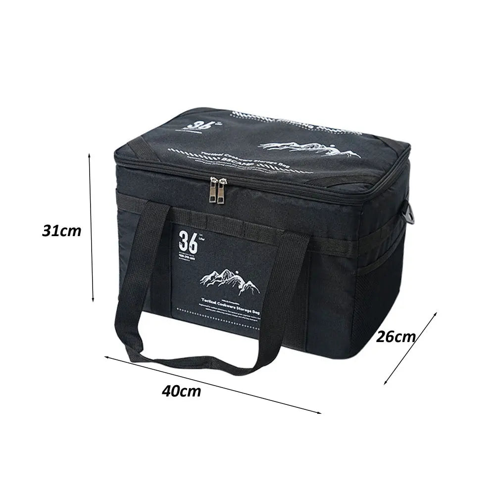 36L Tactics Picnic Bag Waterproof Travel Organizer Thermal Pack with Tabletop Portable Camping Equipment Cookware Storage Box