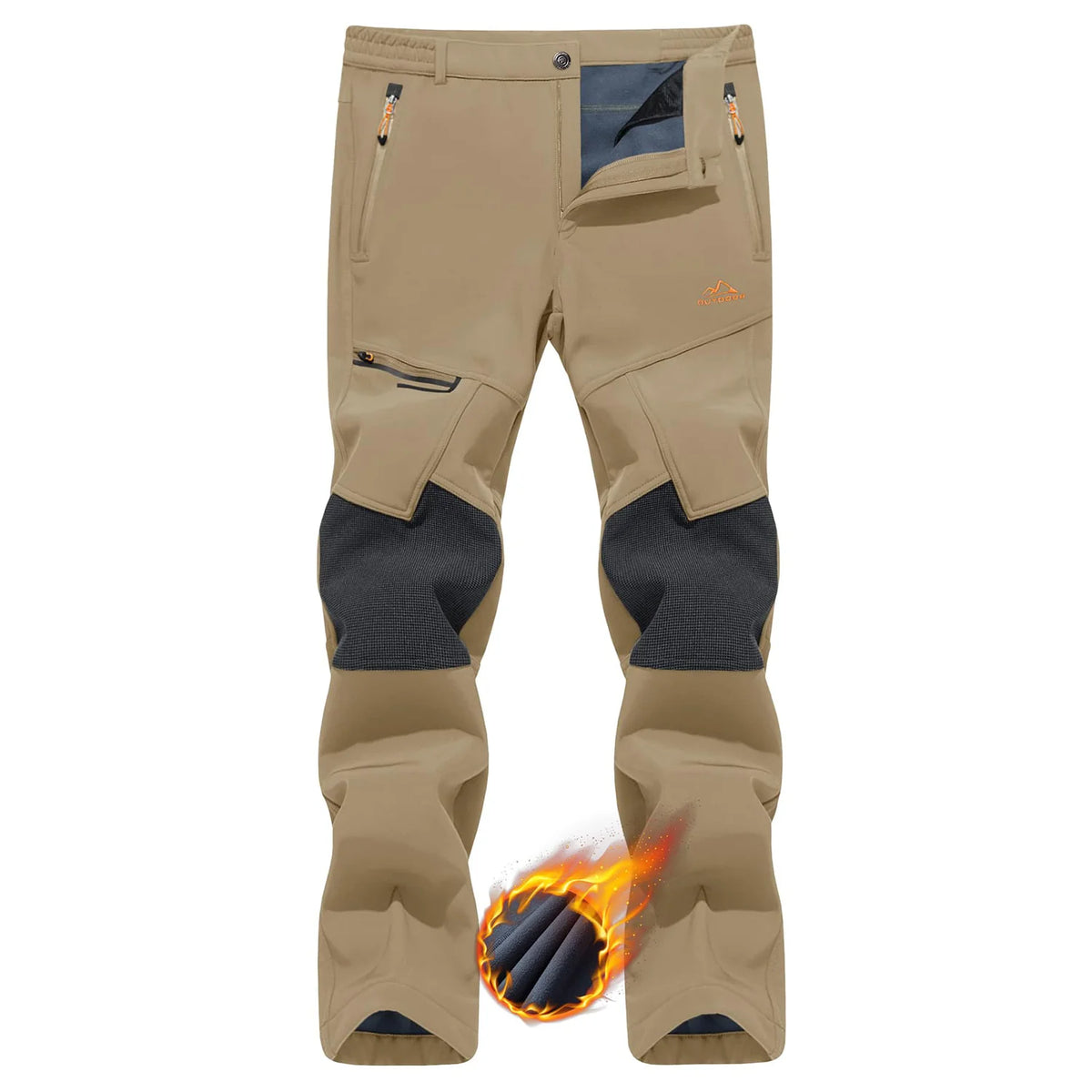 TACVASEN Winter Thicken Fleece Hiking Pants Men Warm Thermal Pants Windproof Outdoor Fishing Camping Mountain Ski Pants Trousers