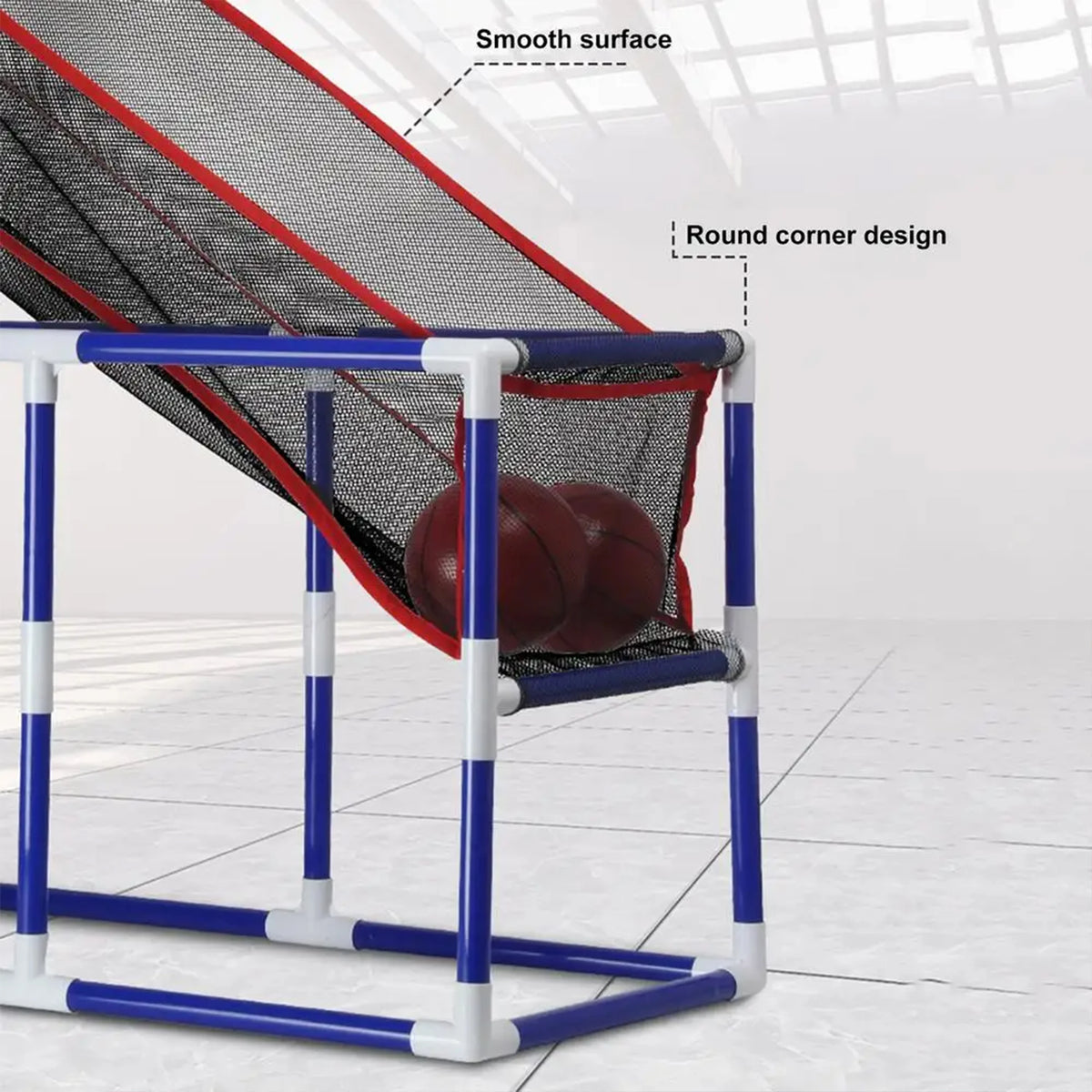 Children’s Large Basketball Shooting Game Machine with 2 Balls Easy Assembly Interactive Indoor Outdoor Sports Toy