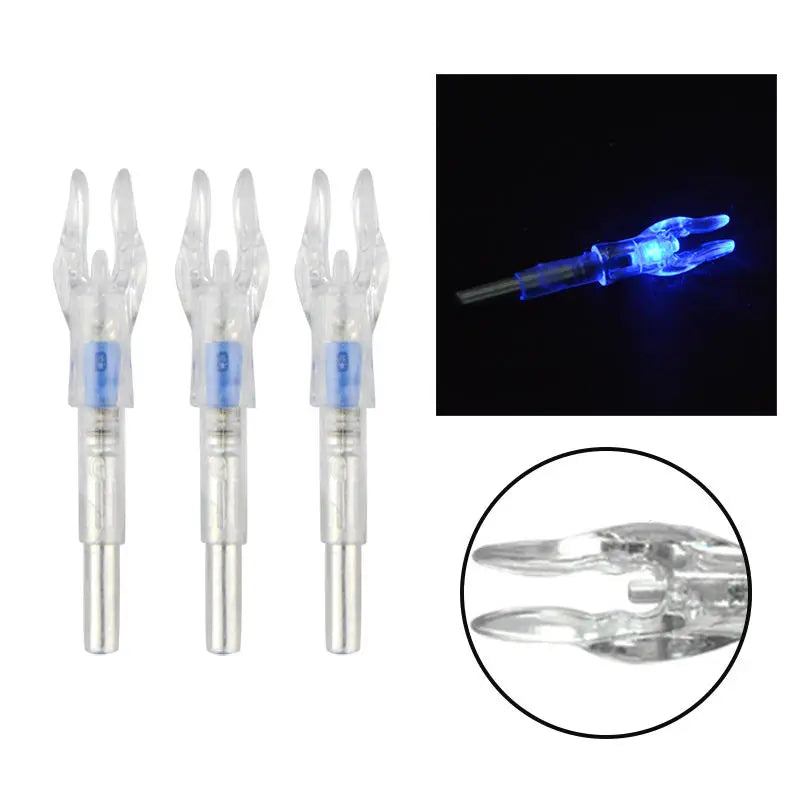 3pcs ID 4.2 MM Arrow Shaft Bow Archery Hunting LED Nock Lighted Luminous Arrow Tail
