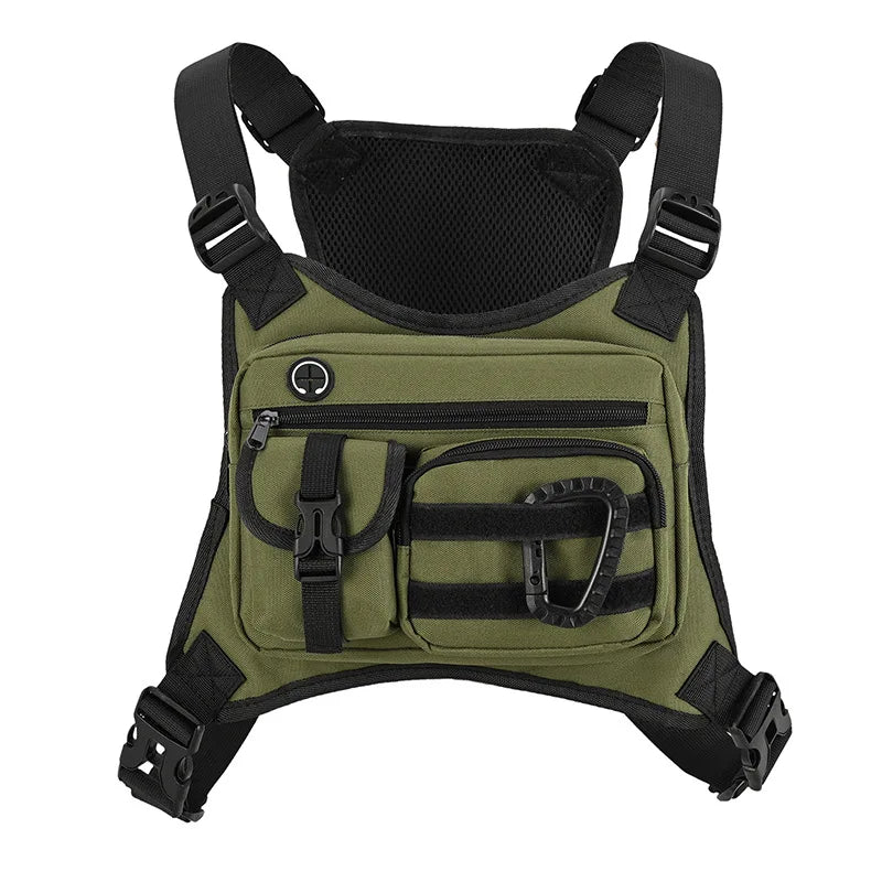 Tactical Function Men's Breast Bag, Outdoor Riding Multi-function Vest Bag, Waterproof and Wear-resistant Camping Equipment