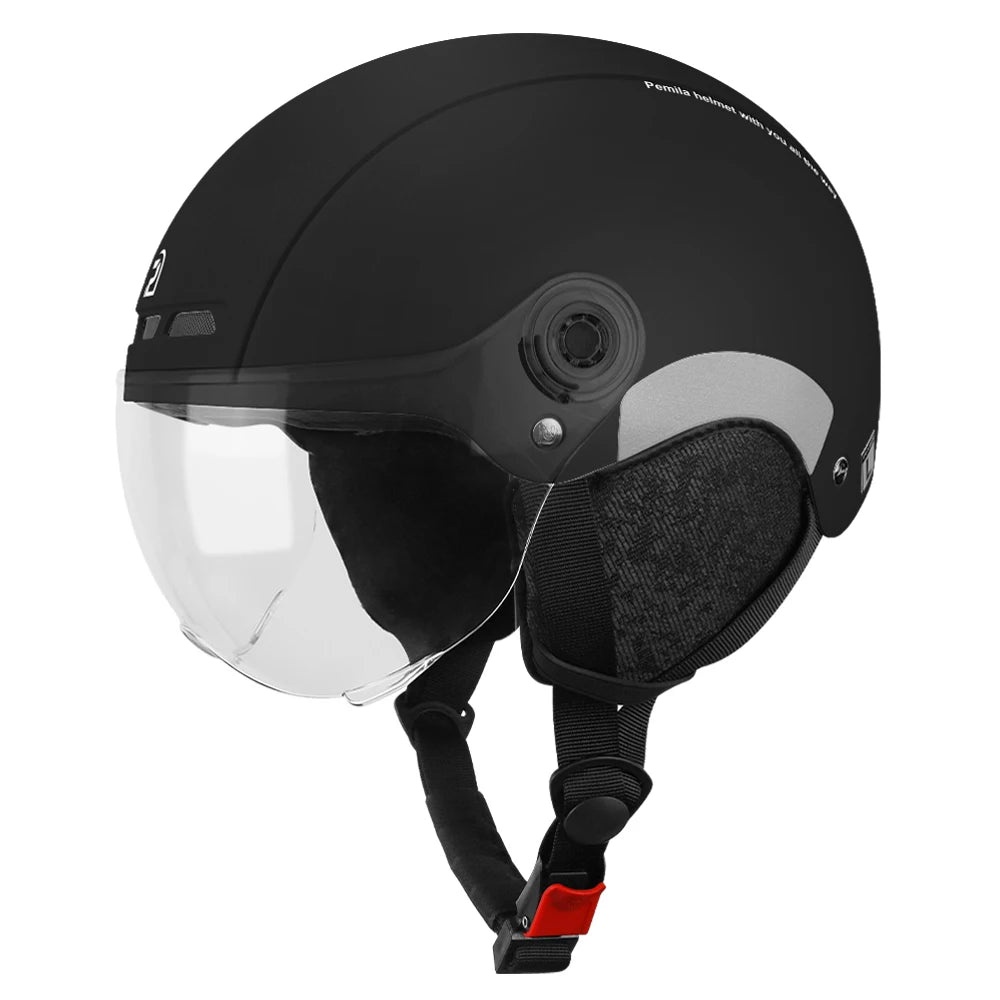 PEMILA Cycling Helmet With Goggles Lens Ear Protection Reflective Sticker Bicycle Helmet MTB Road E-Bike Bike Helmet For Adult