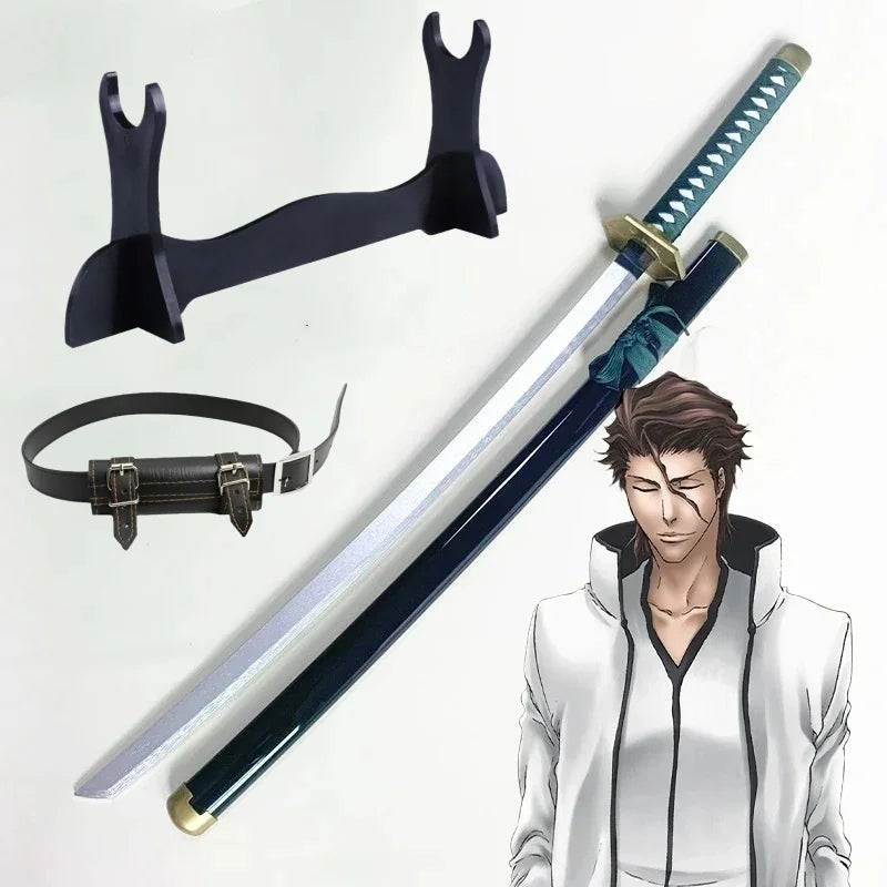 40inch Anime Bleach Katana Wooden Ninja Knife Aizen Ichigo Cosplay Sword Real Size Japanese Katana Original Samurai Sabre Gift