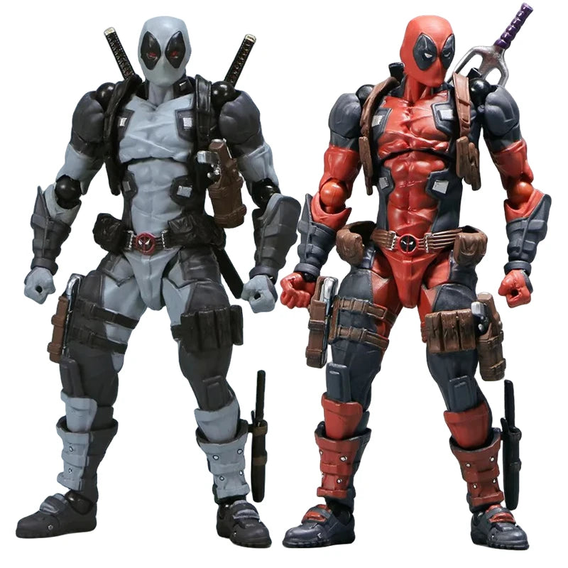 AMAZING YAMAGUCHI Deadpool 2.0 Grey Action Figure Mutants Joint Movable KAIYODO Wade SHF Model Movie Toys  Gift