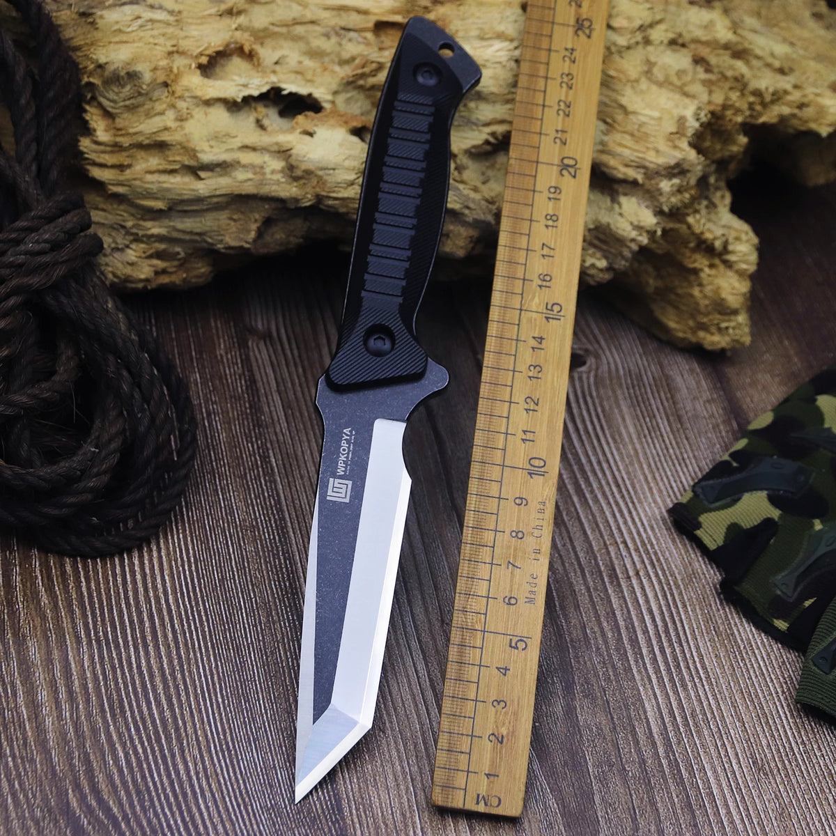 WPKOPYA (USA) 440c full Tang knife, hunting straight knife +K sheath, outdoor tool knife, camping survival knife