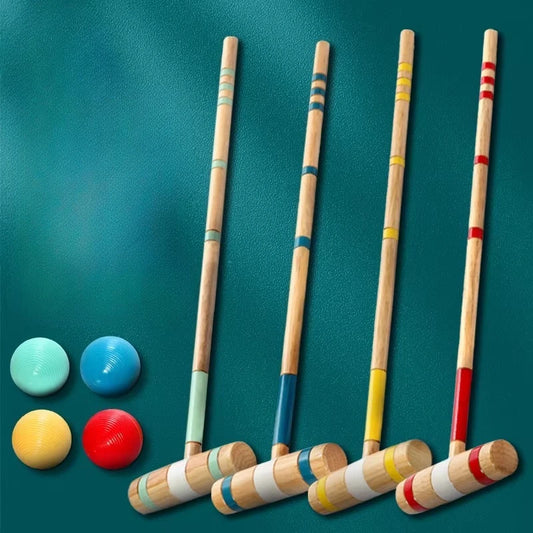 Outdoor Gateball Set Corrosion Resistant Gateball Beech Pole Waterproof Wooden Gateballs Sets Professional Sports Equipments