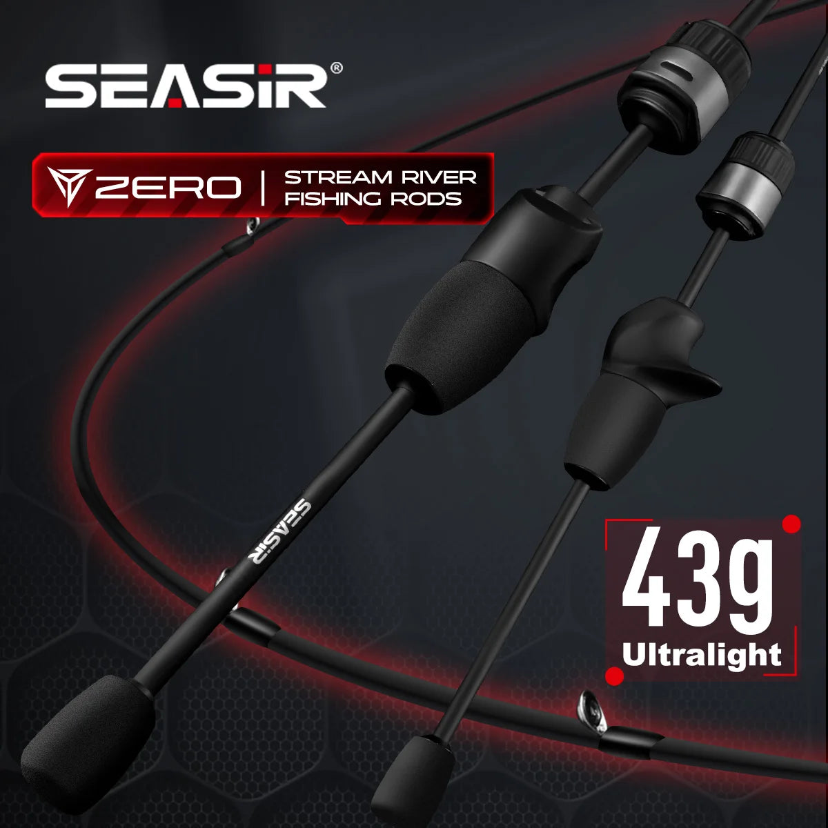 Seasir Zero 43g Fishing Rod BFS Ultralight  Carbon Fiber 1.53M UL Lure Weight 1.5-6G 2 Sections Stream River Fishing Rods