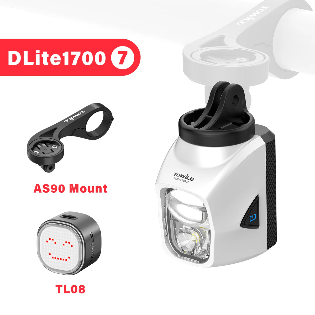 TOWILD DL1200S/DL1700 Bicycle Light With Cut-Off Line Beam1900LM Rechargeable Bike Front Light Power Bank Mtb Cycling Headlights