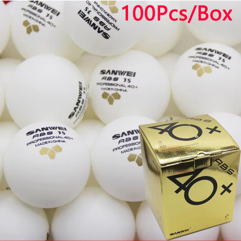 Original SANWEI Table Tennis Balls ABS New Material Professinal 40+ Seamed Ping Pong Balls for Competition & Training Durable
