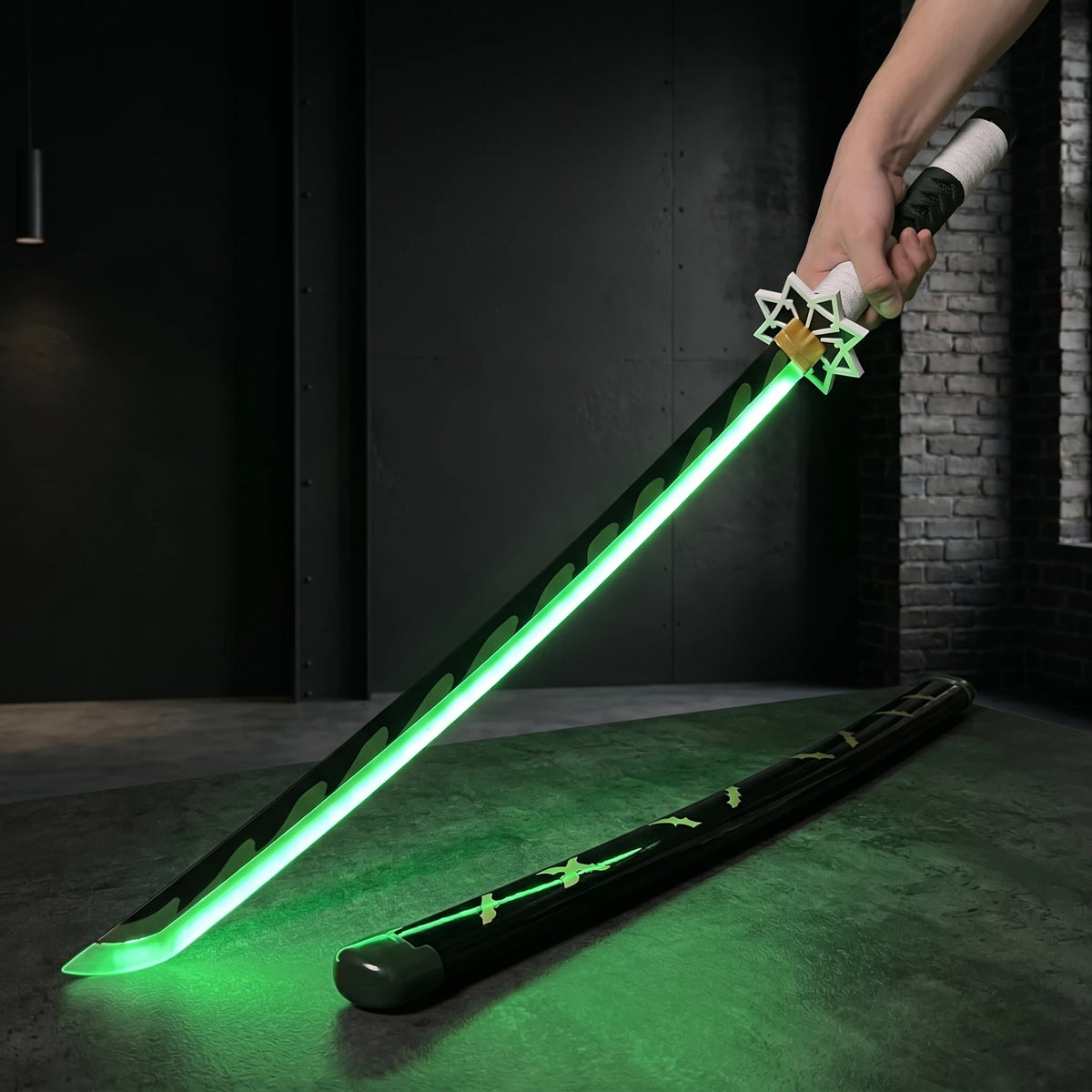 40inch Luminous Kyoujurou Katana Kimetsu No Yaiba Anime Demon Slayer Cosplay Prop Light Sword Real Size Japanese Katana Toy Gift