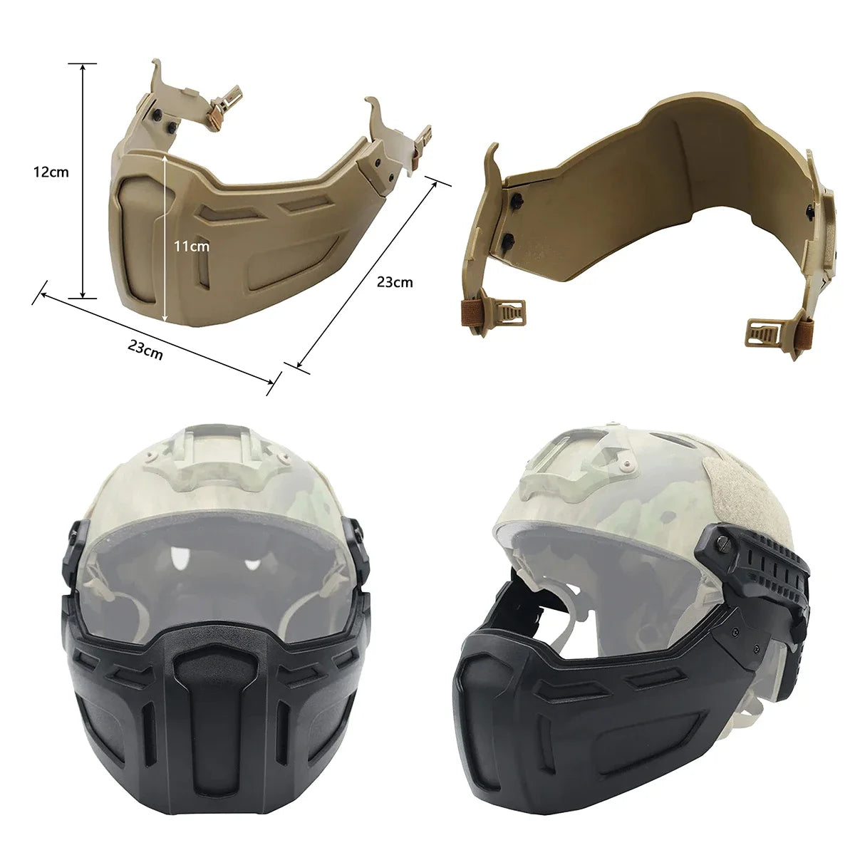 New Tactical FAST Helmet Half Face Mask With Flip Goggles Hunting CS Game Paintball Mask Helmet Accessories Gear