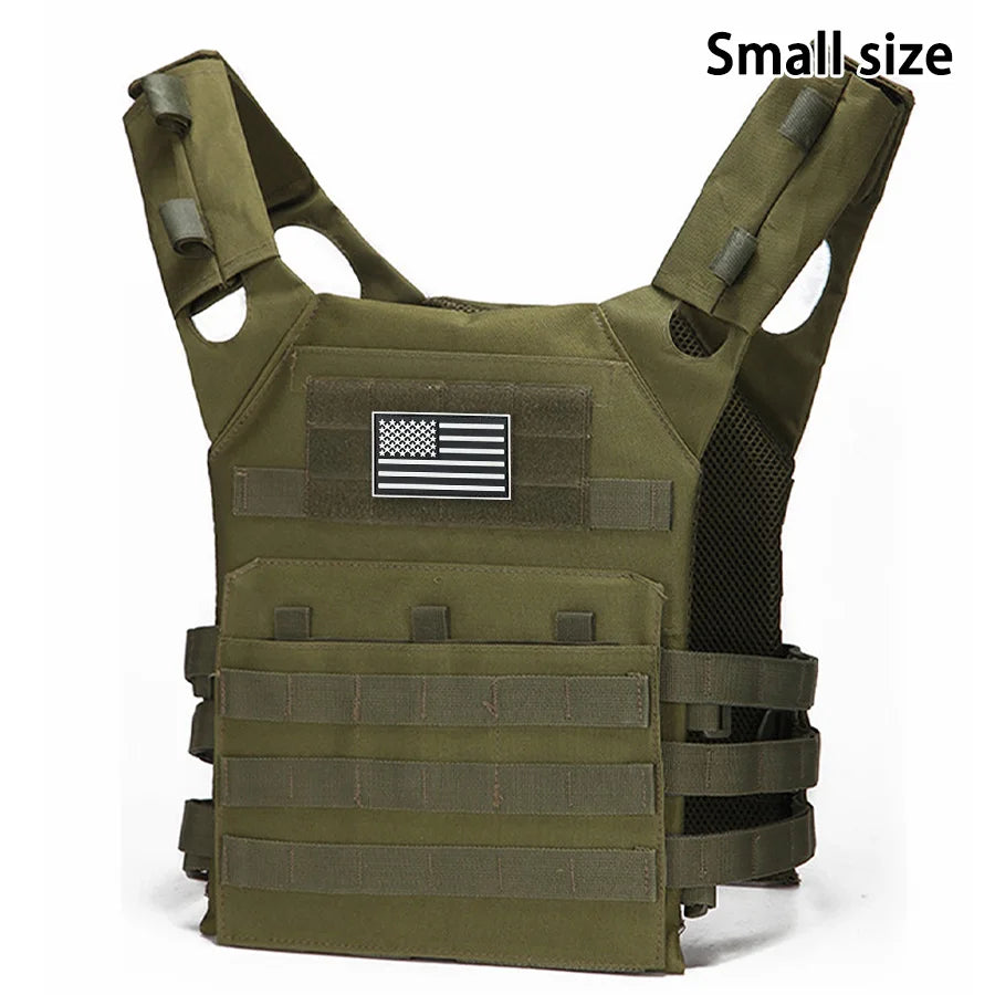 MOLLE outdoor training vest (including US flag emblem) with convenient expansion, lightweight and multifunctional JPC vest