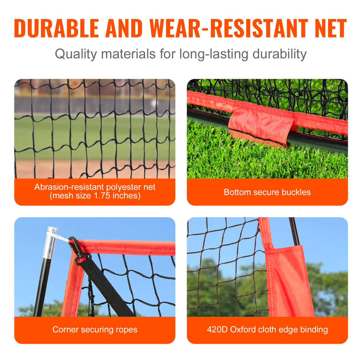 SucceBuy 7ft x 7ft Portable Baseball Softball Practice Training Net for Hitting Catching Pitching with Carry Bag Ball Collector