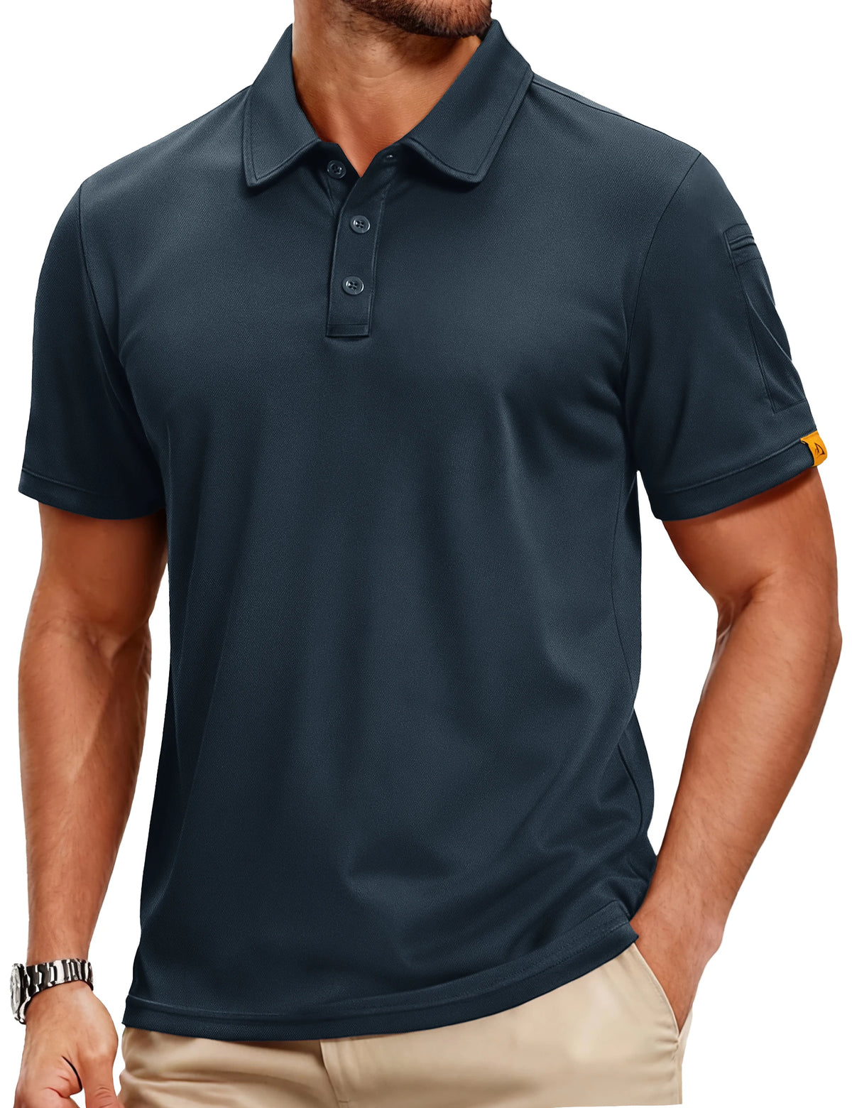 TACVASEN Men's Polo Shirts Short Sleeve Golf Collared Moisture Wicking Athletic Performance Casual UPF 50+ Polos Lightweight